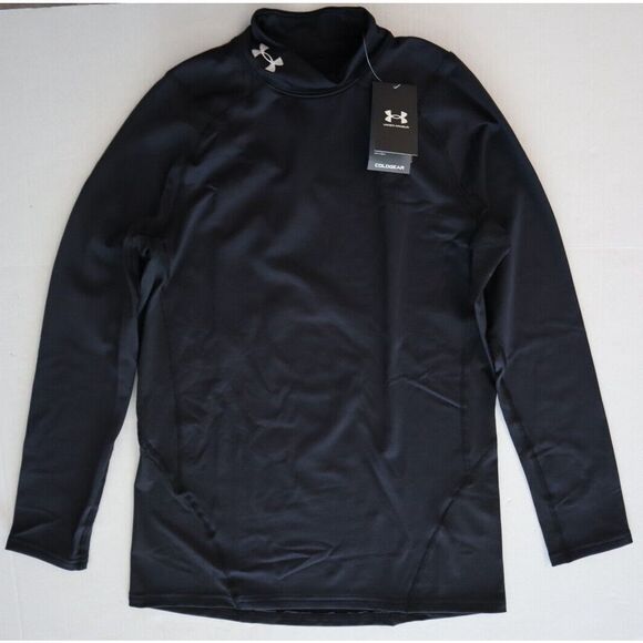 Under Armour 1366066-002 Men's Sz M Black ColdGear Armour Fitted Mock Neck - Picture 1 of 7